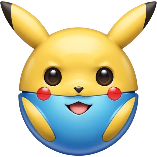 A blue Pokéball with highlights, anime Pikachu style, emoji style, variation 6 emoji