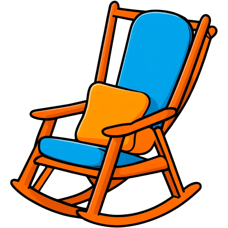 Blue rocking chair for nursery emoji