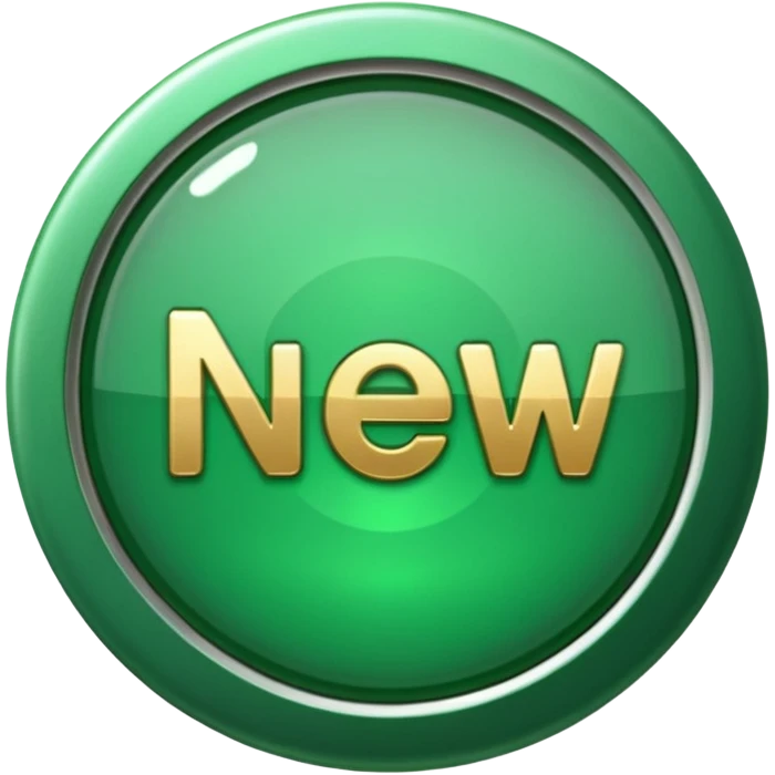 emoji of a green badge with the work 'new' inside emoji