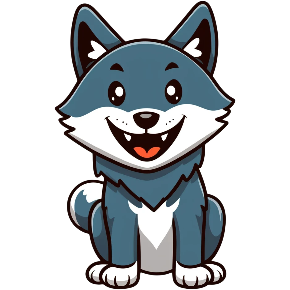 black wolf laughing emoji