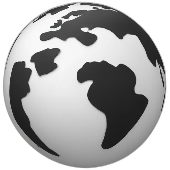 black and white globe world emoji