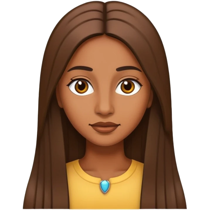 Brown-skinned woman with long straight hair  emoji