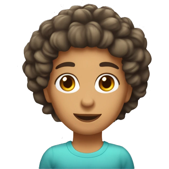 morena pelo rizado con corona emoji