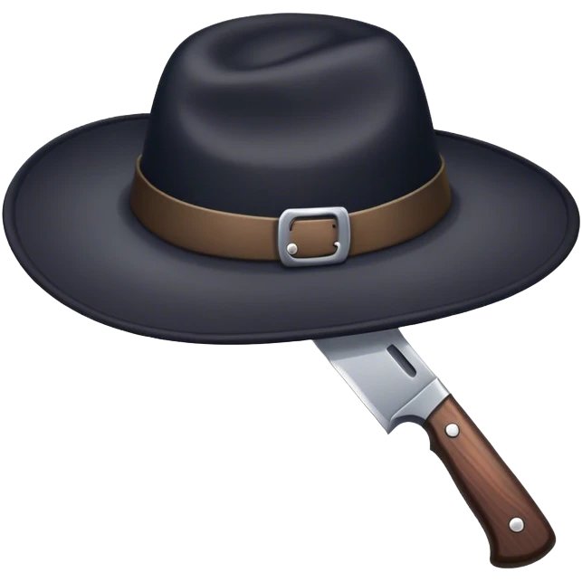 A hat with a knife  emoji