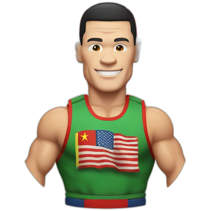 John cena with china flag emoji