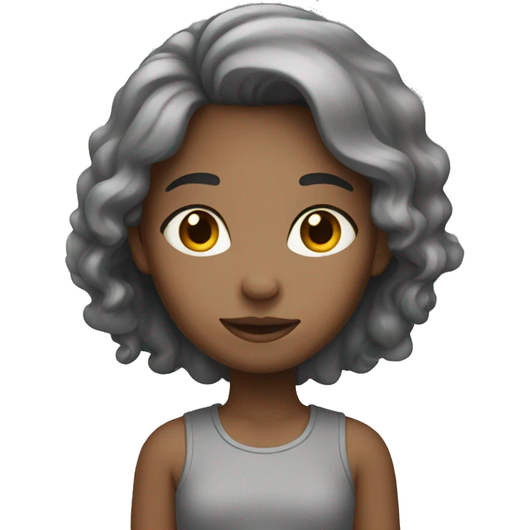 Girl with grey emoji