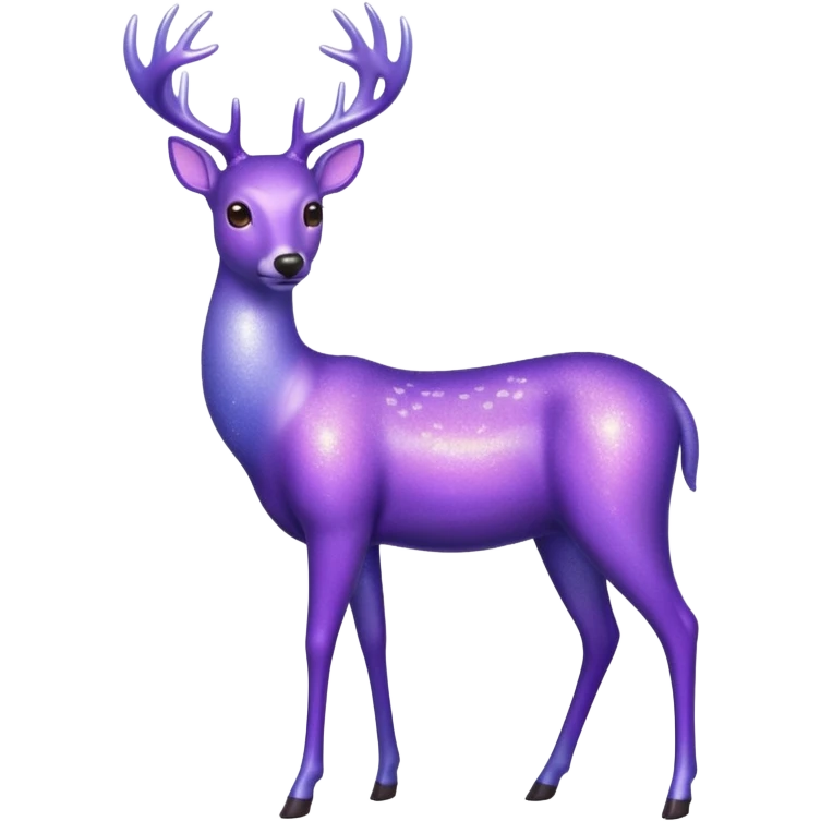 glitter purple deer emoji