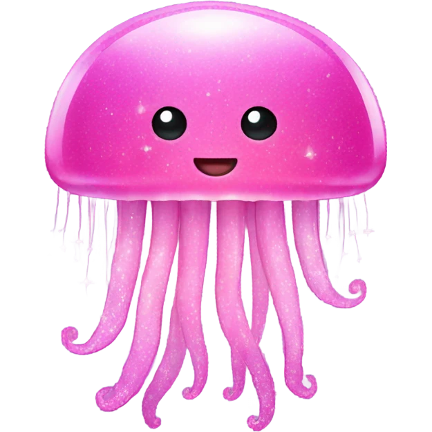 Pink long jellyfish with glistening glitter emoji