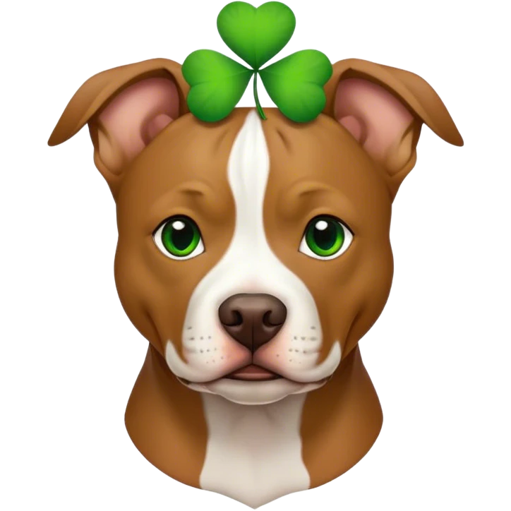 Pit bull dog with shamrock  emoji
