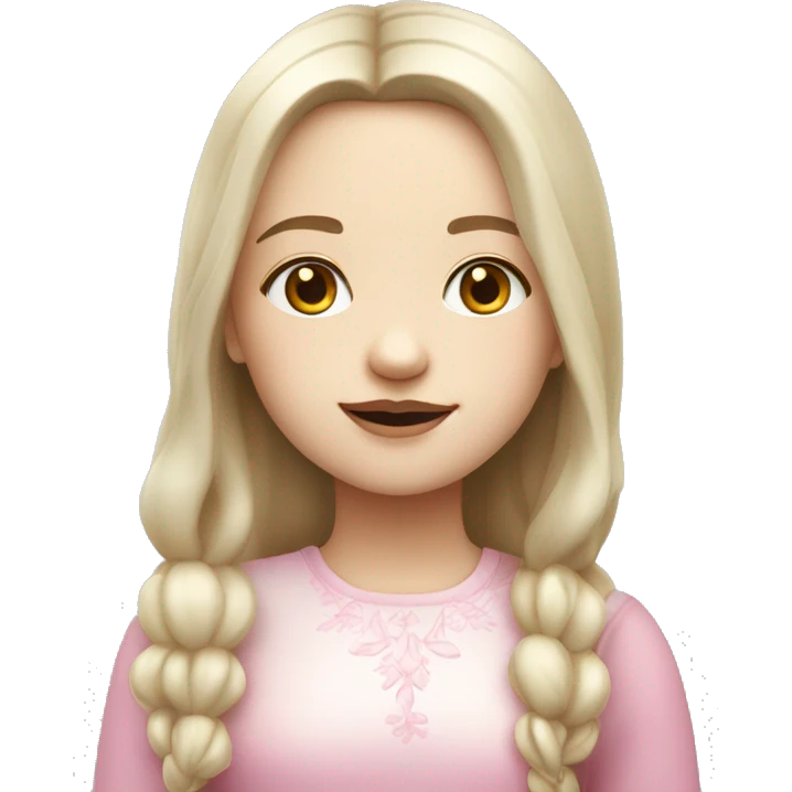 slavic girl with little smile, white skin and pink light lips emoji