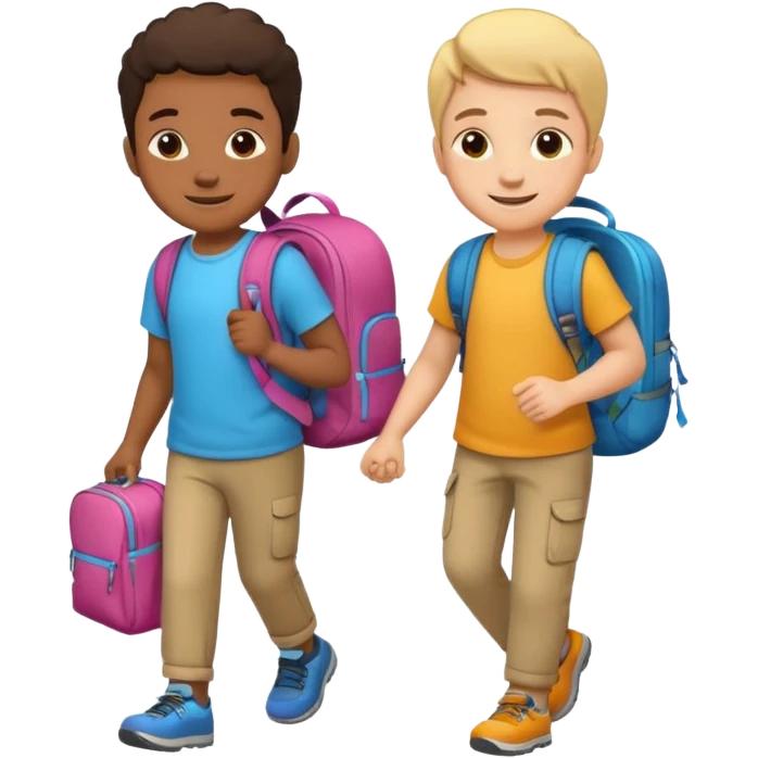 Kids Carrying Backpacks emoji