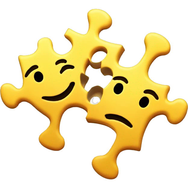 Two puzzle pieces seperated emoji