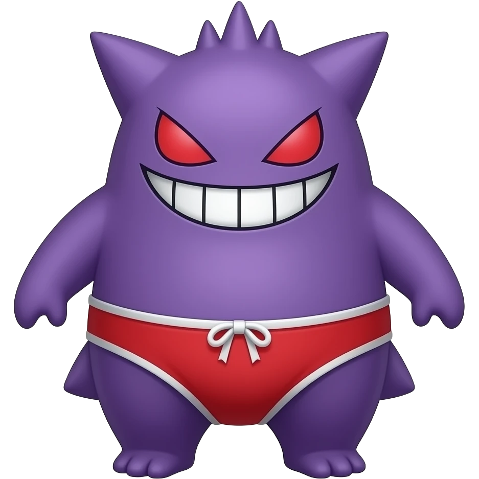 Gengar wearing red briefs emoji