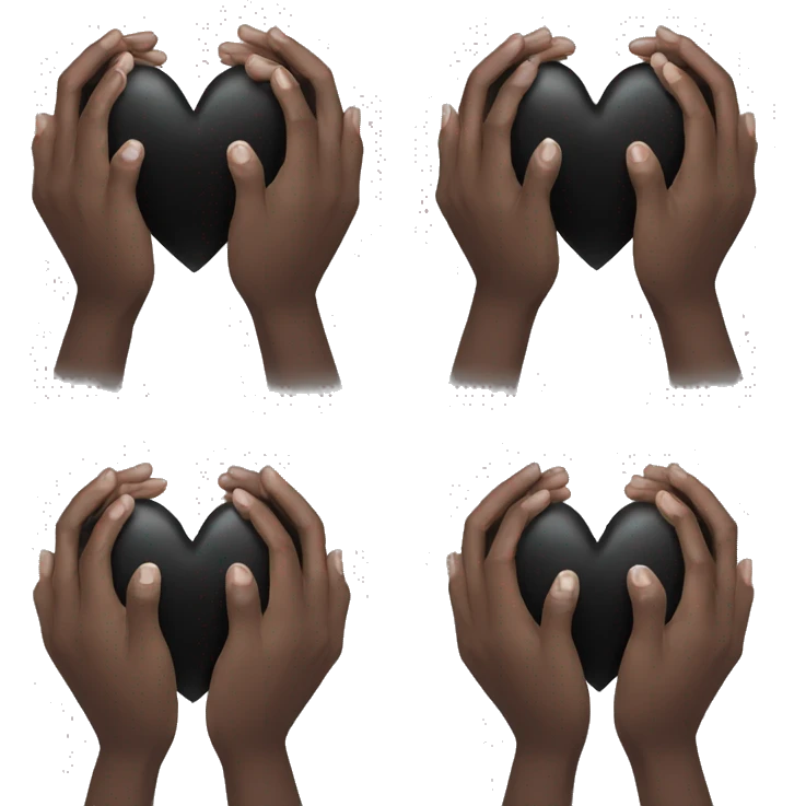 black heart in hands emoji