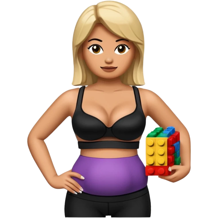 legging brassière noir gonflé ventre femme lego emoji