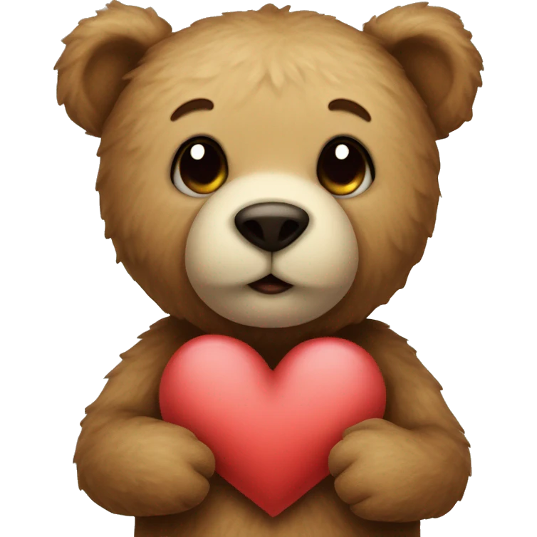 teddy bear with the heart emoji