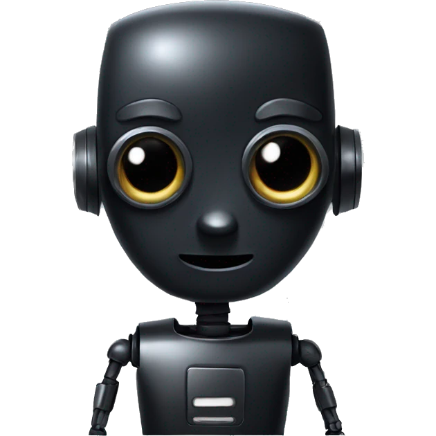 Black robot square head cute like 🤖  emoji