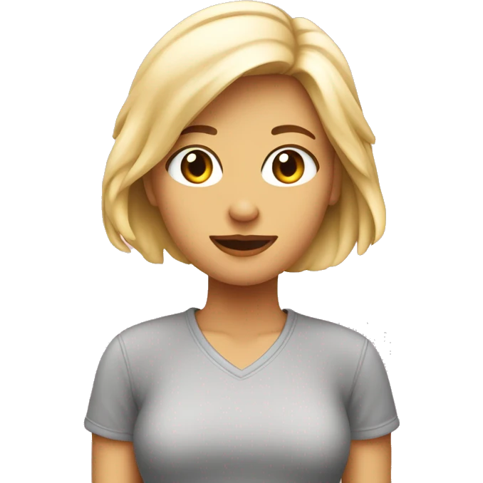 ragazza bionda con maglietta rosa emoji