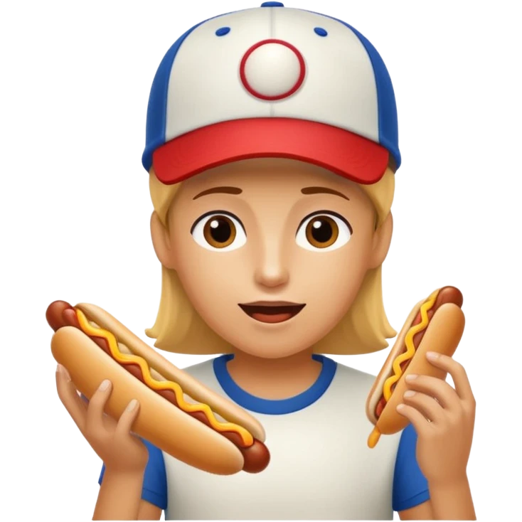 Pickle on eating a hotdog  emoji