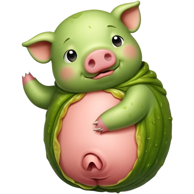 Pig pickle hugging emoji