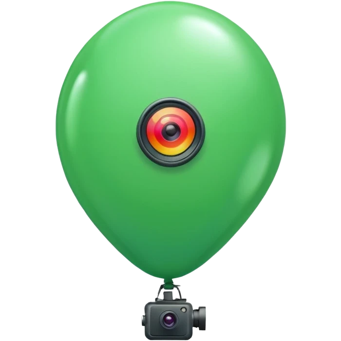 A balloon with a thermal camera effect, green color emoji
