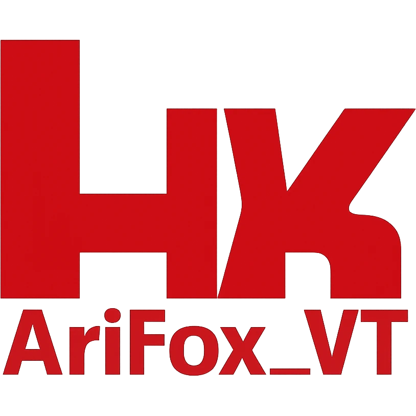 the H&K logo, except the letters say "AriFox_VT" emoji