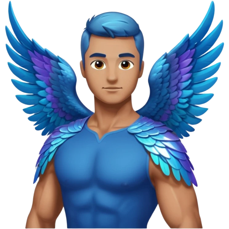 2 blue wings 🪽 left side an md right side emoji