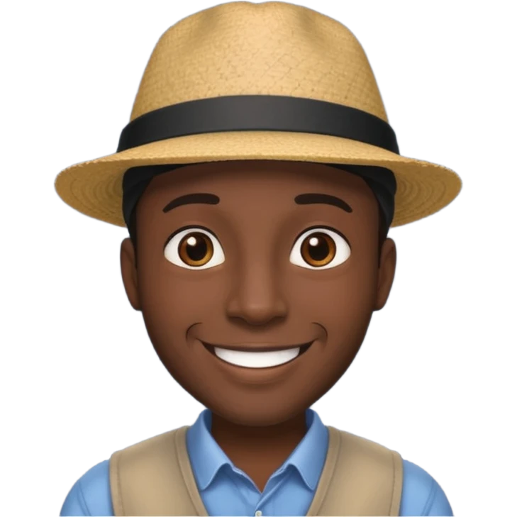 black man wearing hat emoji
