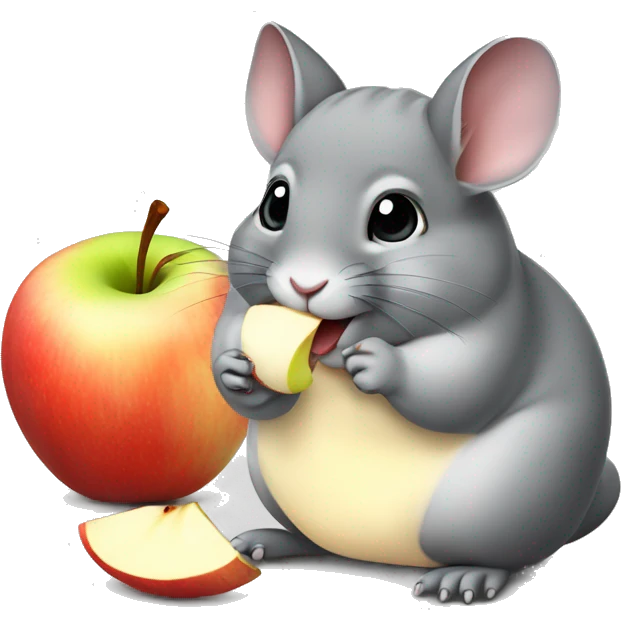 Chinchilla eating sliced Apple  emoji