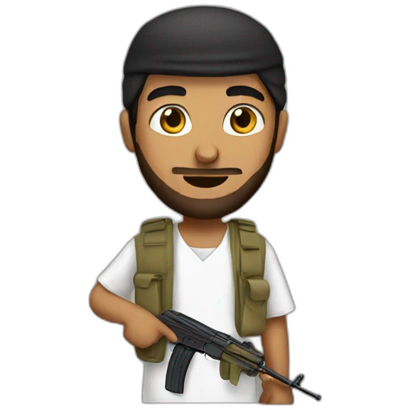 Arab with an ak emoji