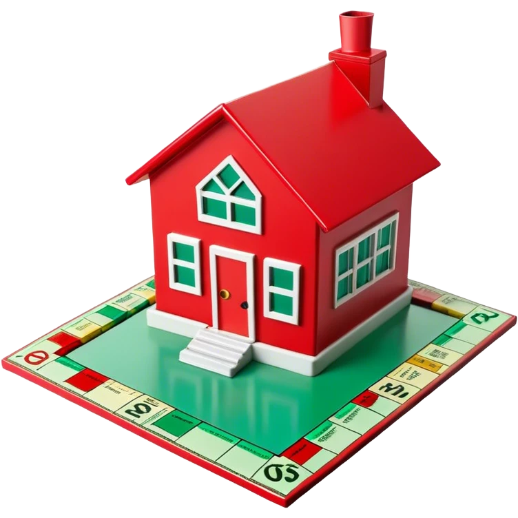 Monopoly Green and red houses emoji