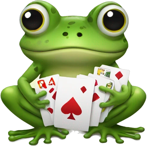 frog with cards emoji