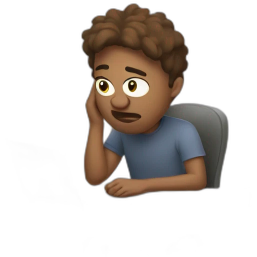 working from home in a bad mood emoji