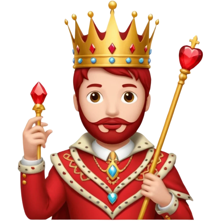 Red King in hearts suit emoji