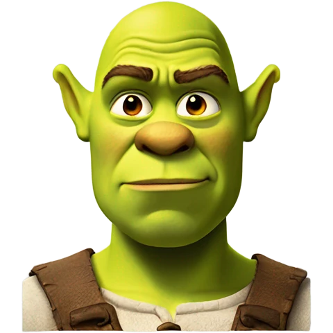 Shrek glaring to the right smirking emoji