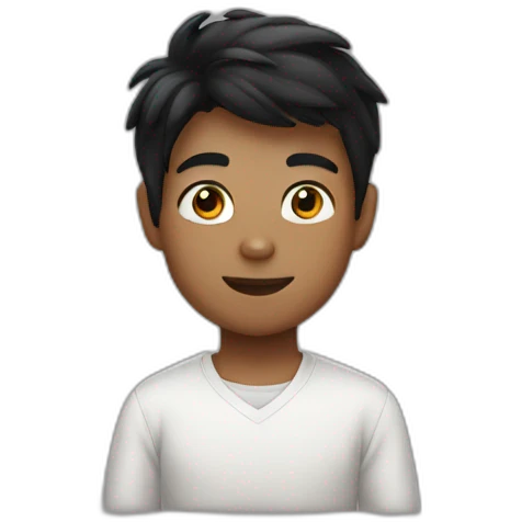 tulip black hair boy emoji