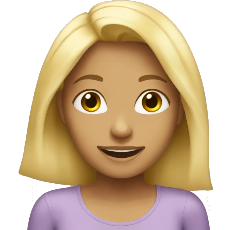 Blonde girl happy emoji