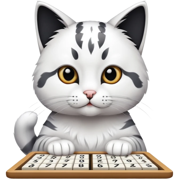 cat playing sudoku emoji