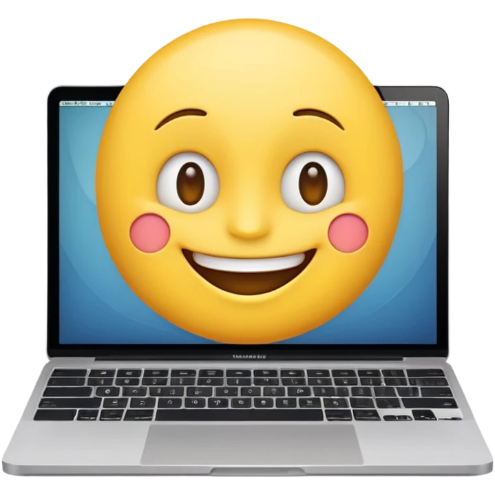 smiling emoji using a MacBook emoji