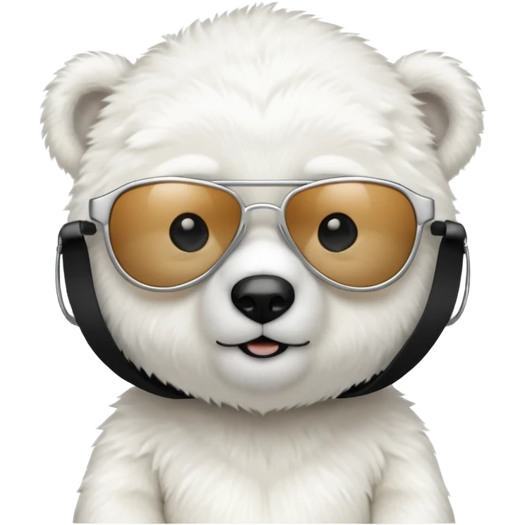baby Polar bear with sun glasses emoji