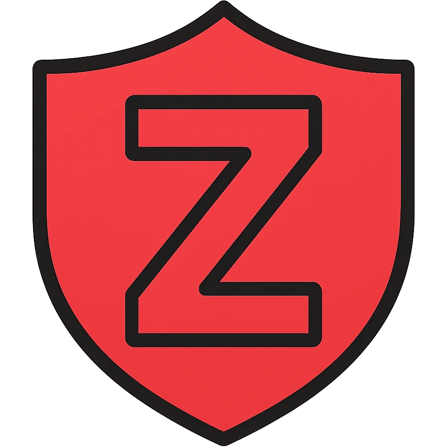 Change the shield and Z to red, keeping the color outline icon style, for a moderator role. emoji