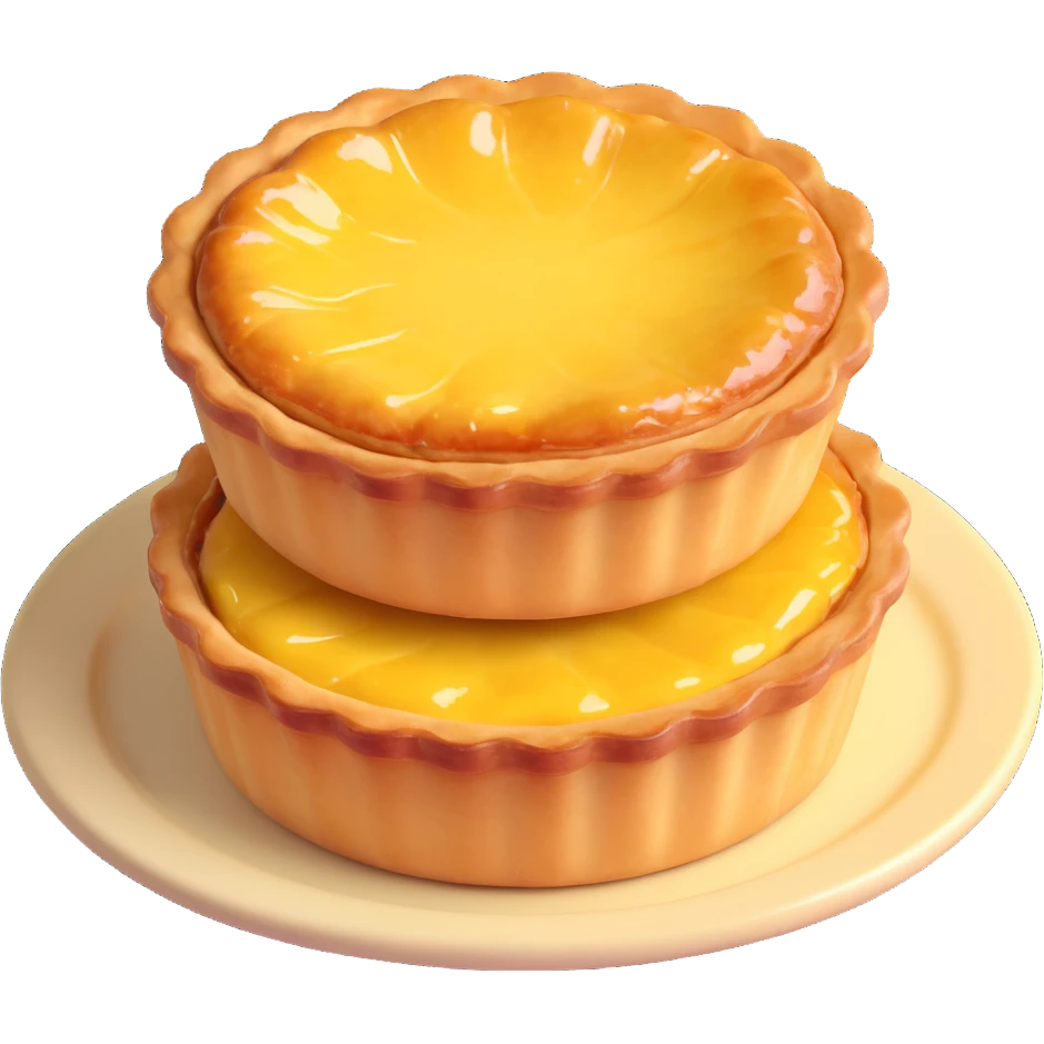typical Portuguese pastry pastel de nata golden custard tart in a flaky crust emoji