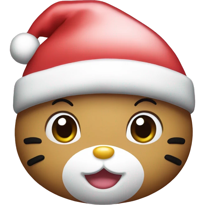 Hello kitty wearing a santa hat emoji