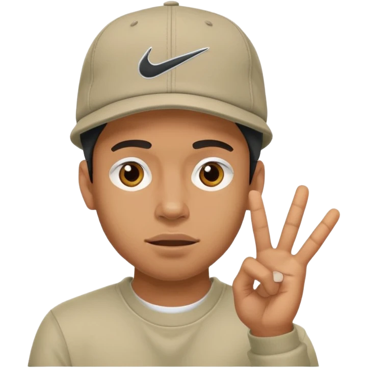 Ragazzo con cappello Nike mulatto che che manda a fanculo emoji