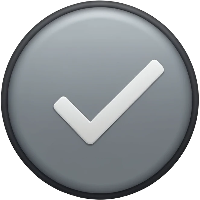 Make a grey circle with a white tick  emoji