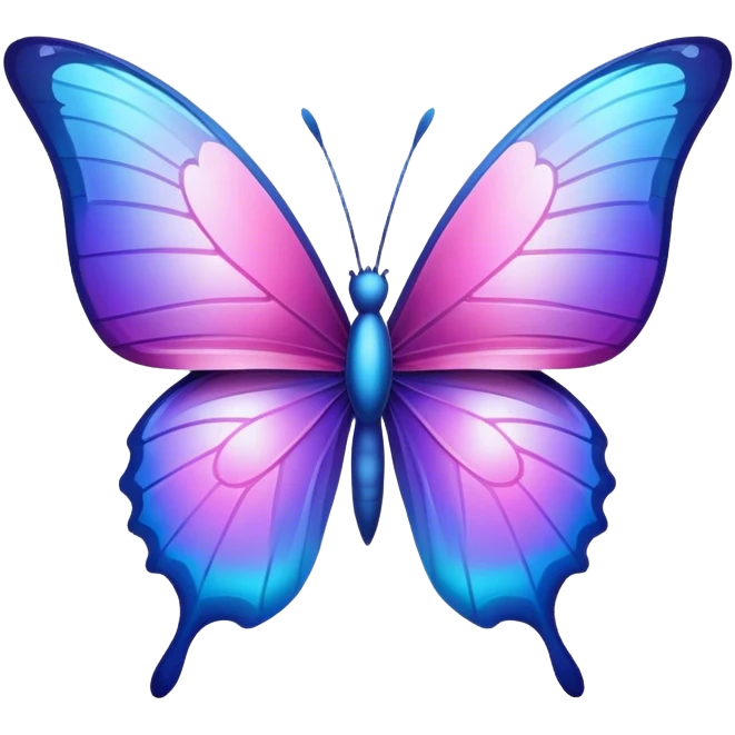 Gradient iridescent Pink violet blue star butterfly emoji