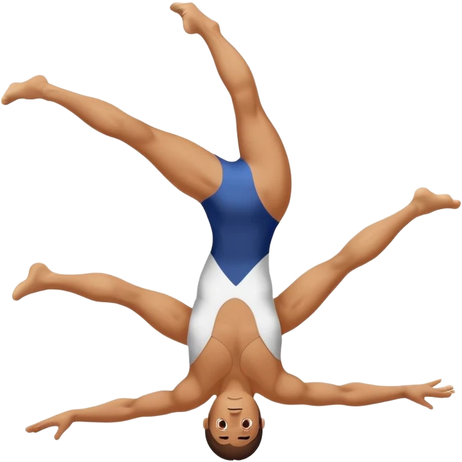 person doing gymnastics acrobatics with aerial flip emoji