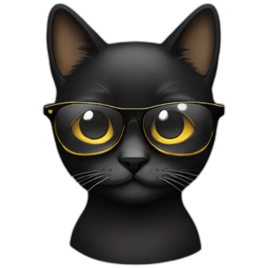 gato con gafas negro emoji