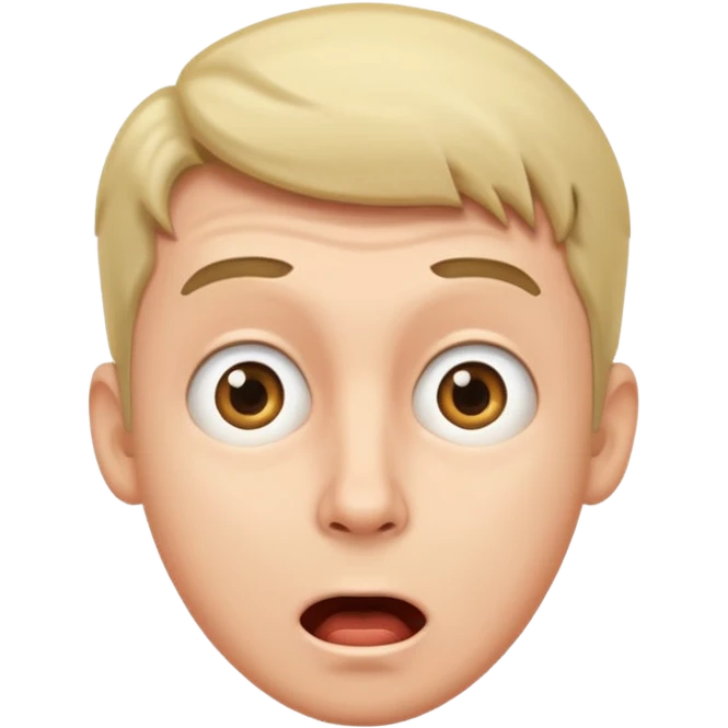 man with a surprised face emoji