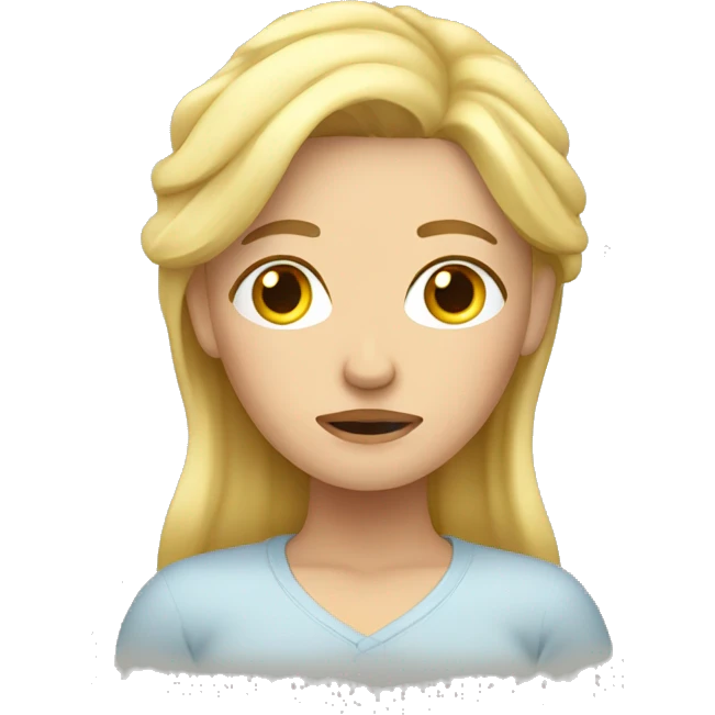 tired blonde woman with falls down away emoji